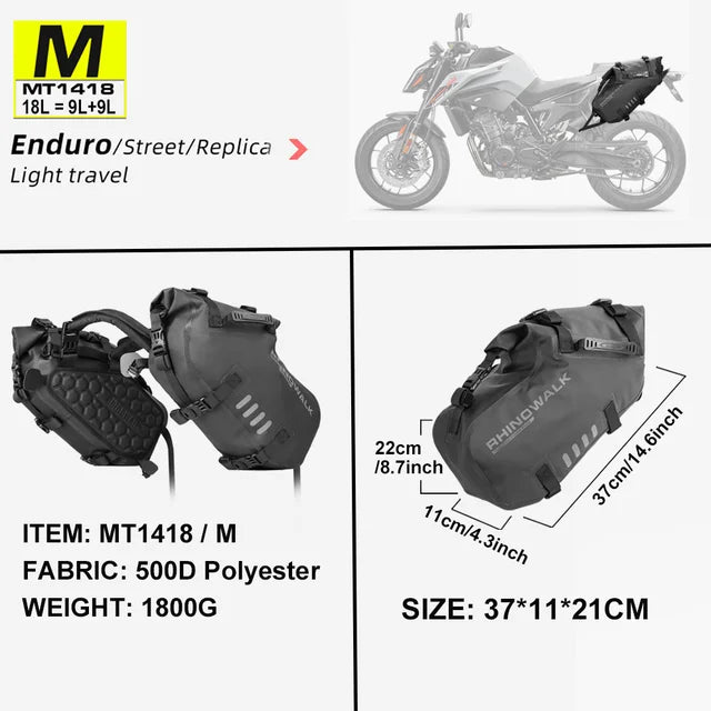 Rhinowalk Motorcycle Bag 100% Waterproof 18L/28L/48L Large Capacity 2 Pcs Universal Fit Motorcycle Pannier Bag Saddle Side Bags
