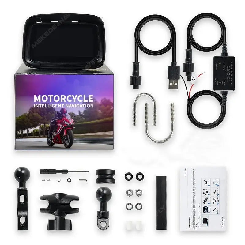 5 Inch Motorcycle Display Screen Carplay Moto Navigation Portable Digital Dashboard Motobike Android Auto Waterproof BT Monitor