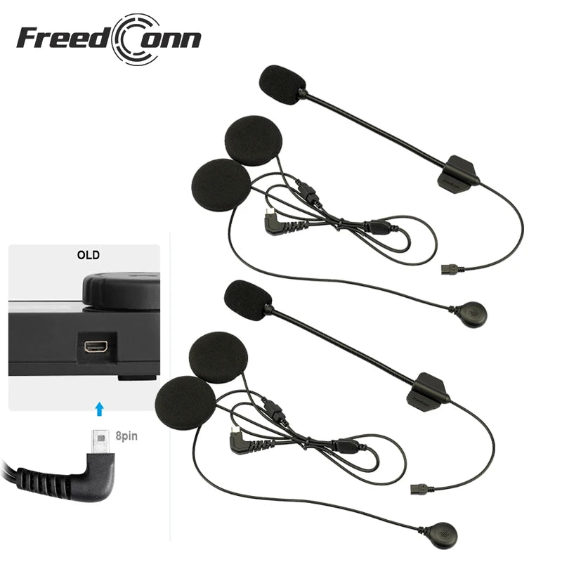 2pcs Headphone Microphone Accessories 2 In 1 Earphone Suit for Freedconn TCOM OS TCOMSC FDC-VB TCOM02 Motorcycle Helmet Intercom