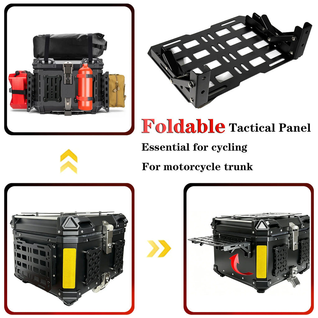 Folding Molle Panel Trunk Tail Box Top Case Tactical Modular Organizer Universal Motorcycle Side Panel Expand Storage