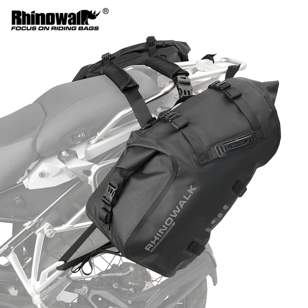 Rhinowalk Motorcycle Side Bags Saddlebag Waterproof Quick-Release Universal 2-Piece 14L/28L/48L Large Capacity Moto Accessories