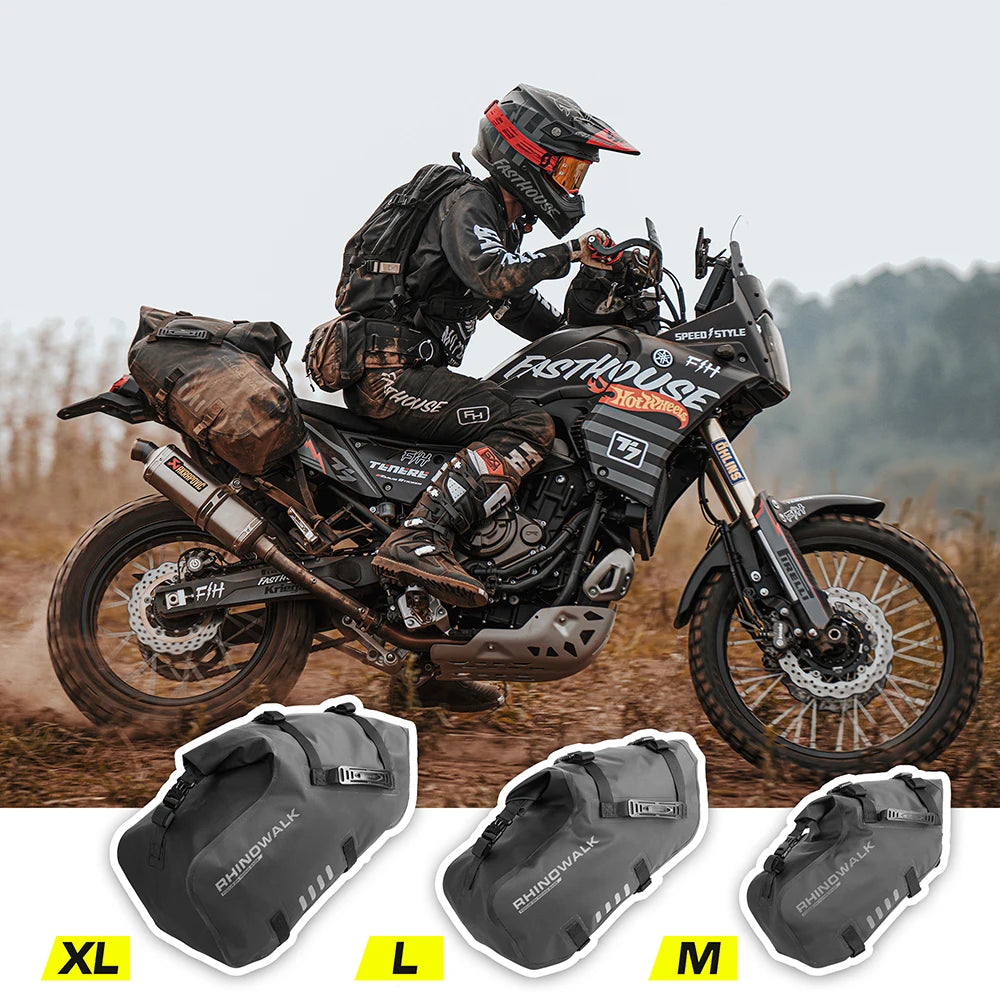 Rhinowalk Motorcycle Side Bags Saddlebag Waterproof Quick-Release Universal 2-Piece 14L/28L/48L Large Capacity Moto Accessories