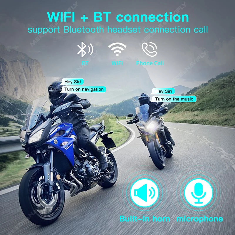 5 Inch Motorcycle Display Screen Carplay Moto Navigation Portable Digital Dashboard Motobike Android Auto Waterproof BT Monitor
