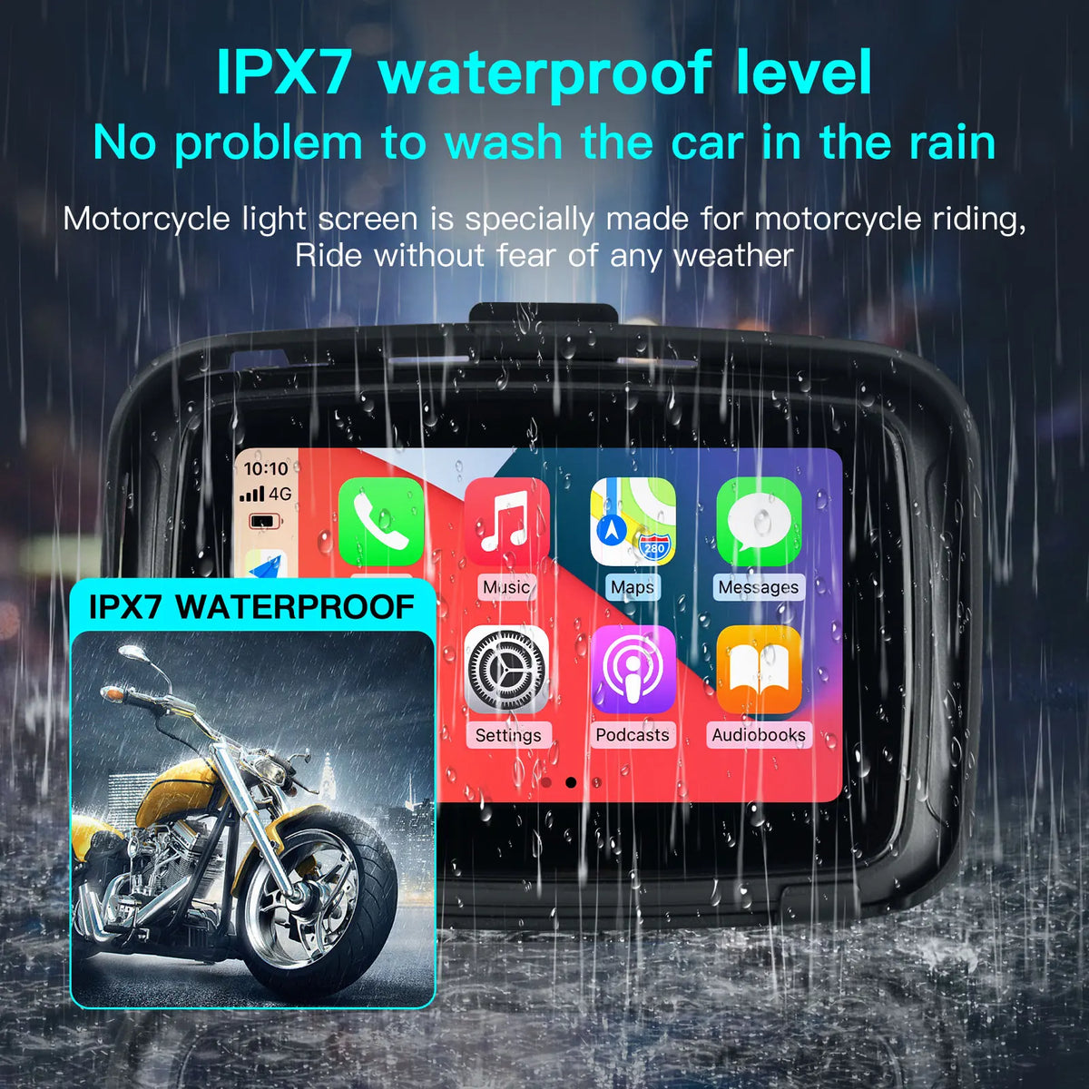 5 Inch Motorcycle Display Screen Carplay Moto Navigation Portable Digital Dashboard Motobike Android Auto Waterproof BT Monitor