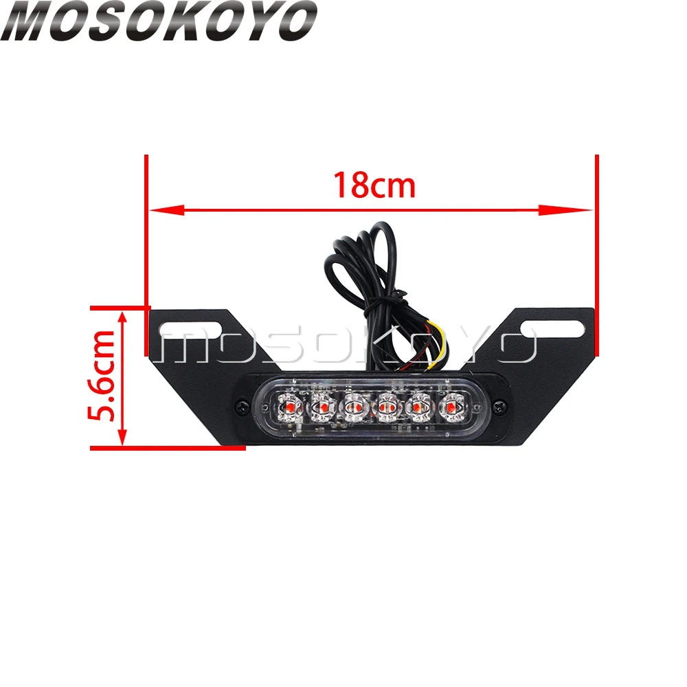 Universal Motorcycle Rear LED B6 License Plate Auxiliary Light Burst Flash Brake Tail Light For Harley Honda Suzuki Yamaha BMW