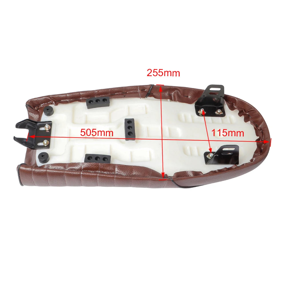 Motorcycle Cafe Racer Vintage Replacement Hump Saddle Seat PU Leather Refit Flat Saddle Cushion For Yamaha Kawasaki Honda CG125