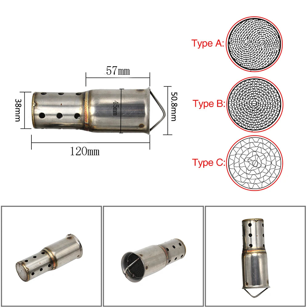 ZSDTRP Refit Motorcycle Exhaust Pipe Catalyst DB Killer Muffler Removable Silencer Escapes for AK SC AR GP Yoshimura