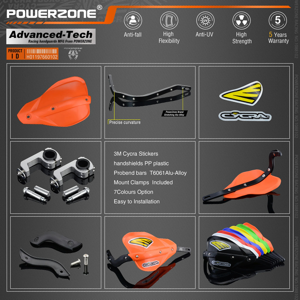 Powerzone Probend Handguards For Honda KTM ADV EXC EnduroHusqvarna TE CRF WRF DRZ KLX Motorcycle Dirt Bike ATV Handlebar