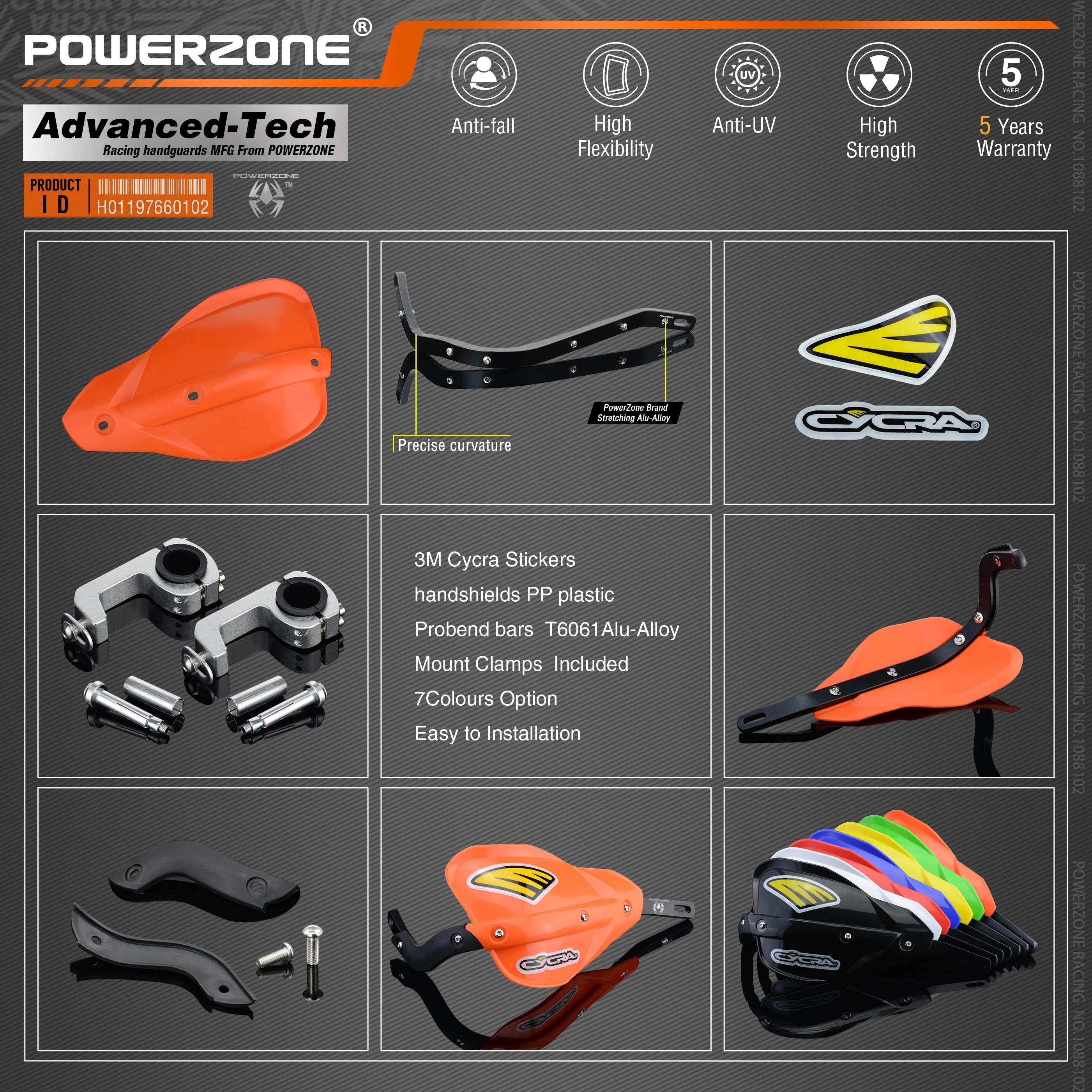 Powerzone Probend Handguards For Honda KTM ADV EXC EnduroHusqvarna TE CRF WRF DRZ KLX Motorcycle Dirt Bike ATV Handlebar