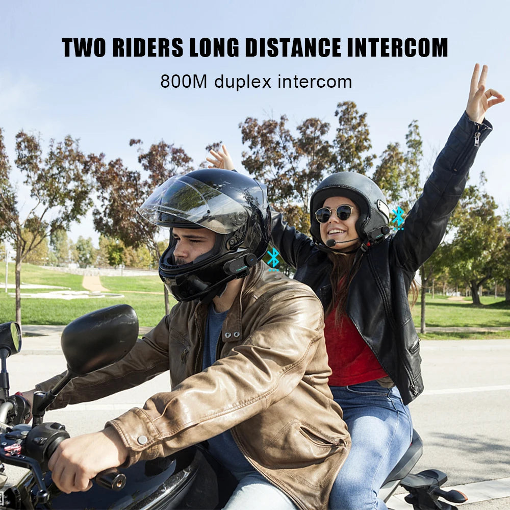 Freedconn Helmet Bluetooth Headset Group Motorcycle Intercom Headphones FM Music Share Intercomunicador up to 6 Riders T Com VB