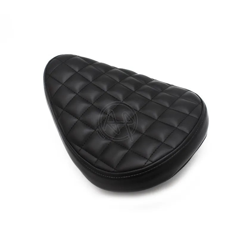 Motorcycle Retro Black Leather Solo Seat for Harley Custom Chopper Bobber Leather Saddle Seat