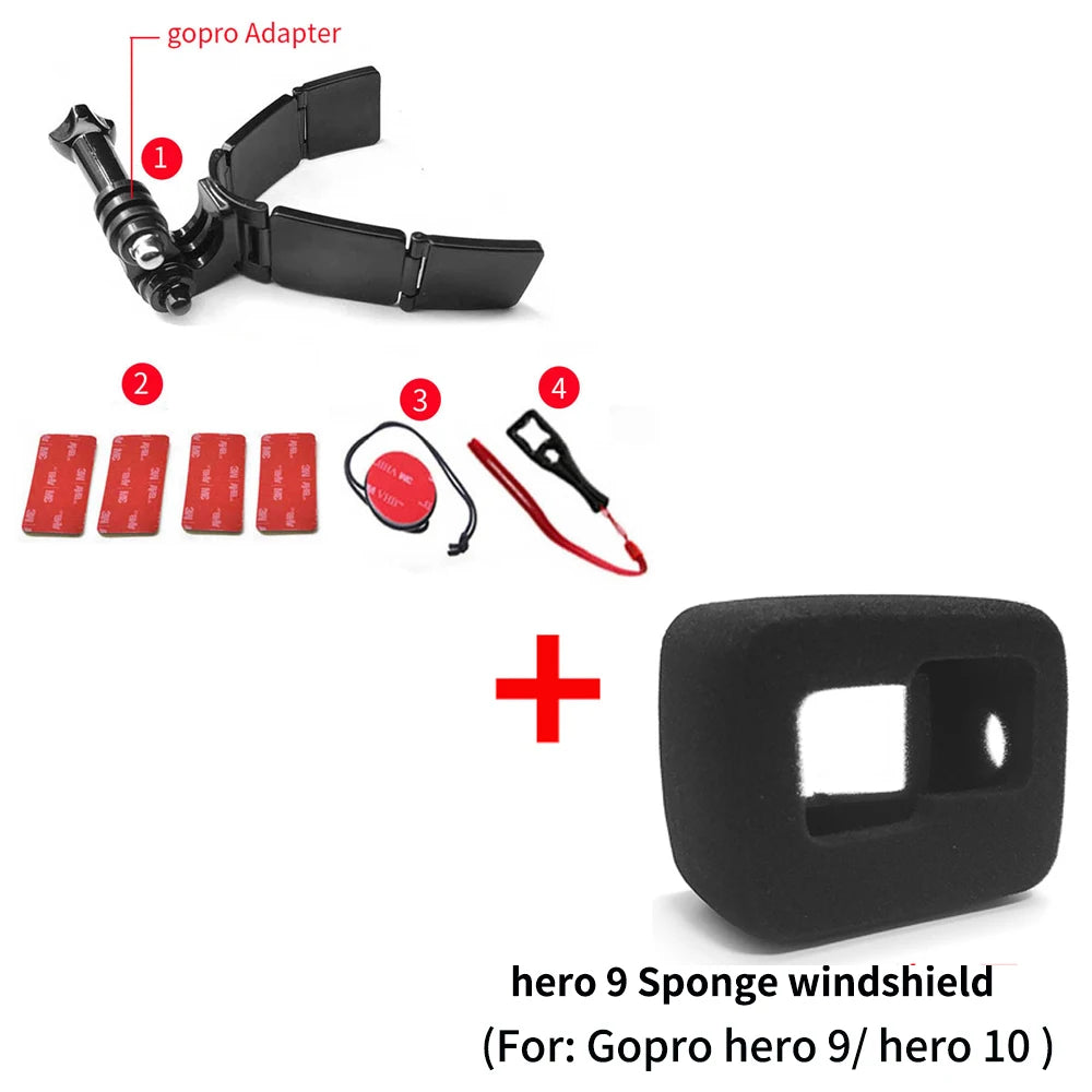 TUYU Full Face Helmet Chin Mount Holder for GoPro Hero 9 8 7 5Yi 4K Insta360 Camera Strap Flodable Front Chin Mount Accessories