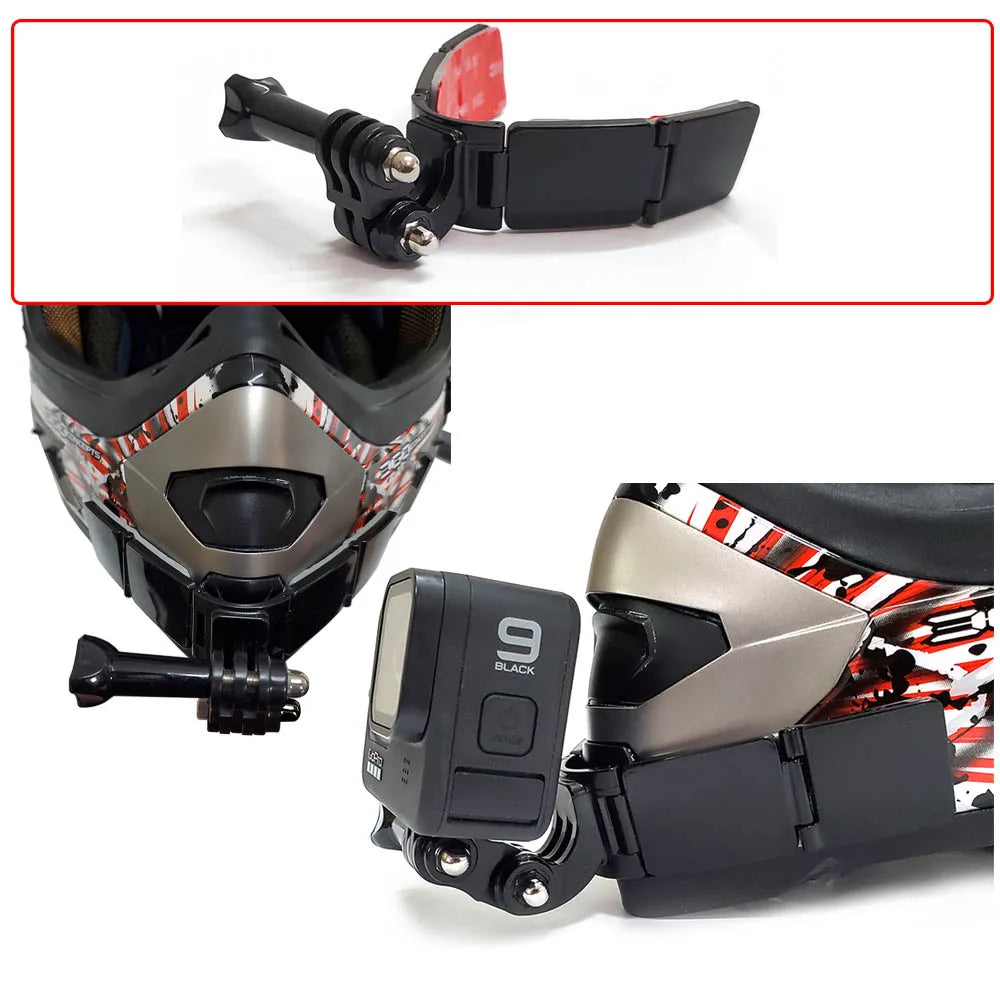 TUYU Full Face Helmet Chin Mount Holder for GoPro Hero 9 8 7 5Yi 4K Insta360 Camera Strap Flodable Front Chin Mount Accessories