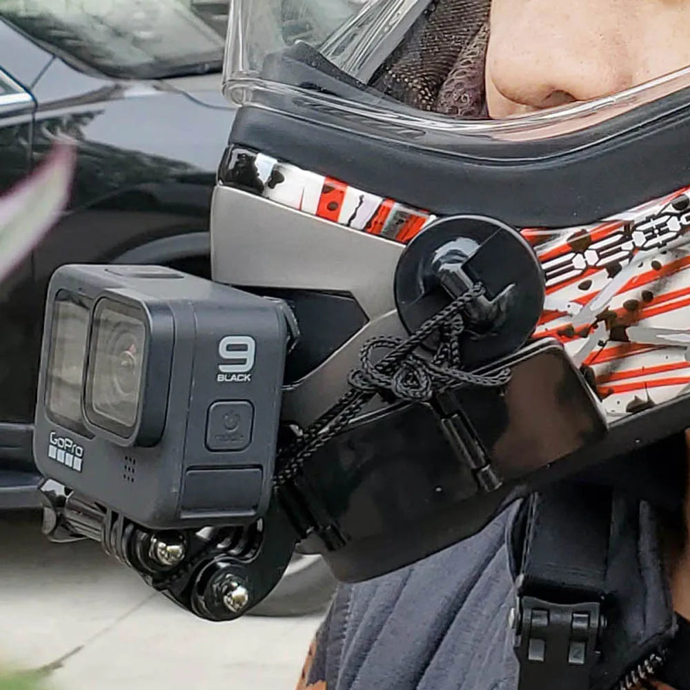 TUYU Full Face Helmet Chin Mount Holder for GoPro Hero 9 8 7 5Yi 4K Insta360 Camera Strap Flodable Front Chin Mount Accessories