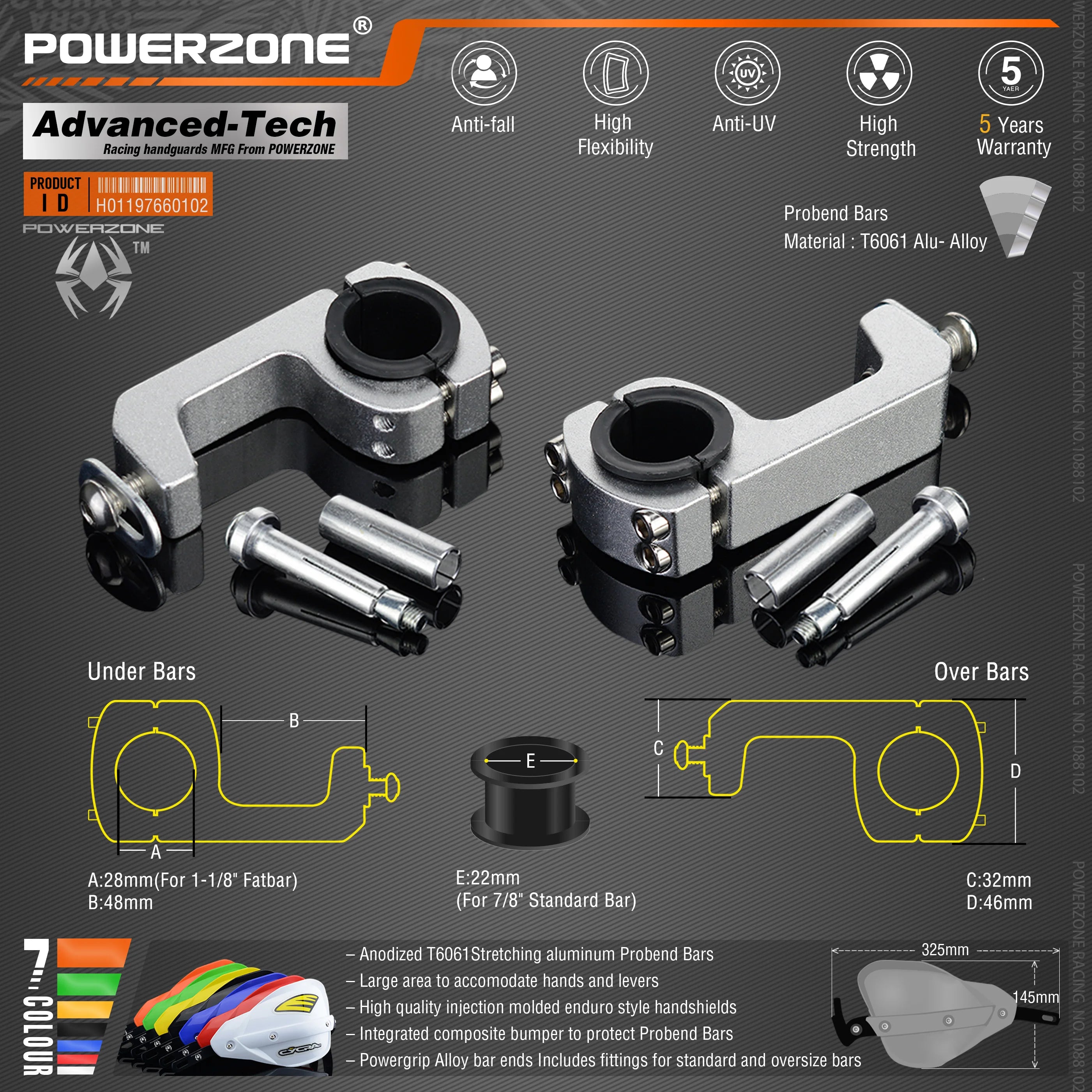Powerzone Probend Handguards For Honda KTM ADV EXC EnduroHusqvarna TE CRF WRF DRZ KLX Motorcycle Dirt Bike ATV Handlebar
