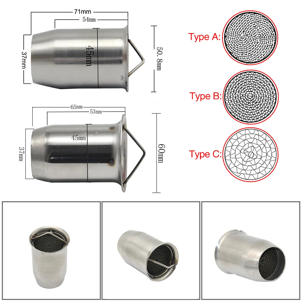 ZSDTRP Refit Motorcycle Exhaust Pipe Catalyst DB Killer Muffler Removable Silencer Escapes for AK SC AR GP Yoshimura