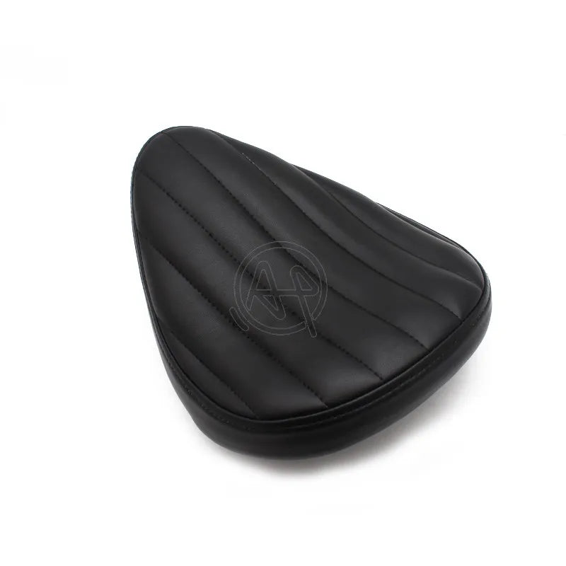 Motorcycle Retro Black Leather Solo Seat for Harley Custom Chopper Bobber Leather Saddle Seat