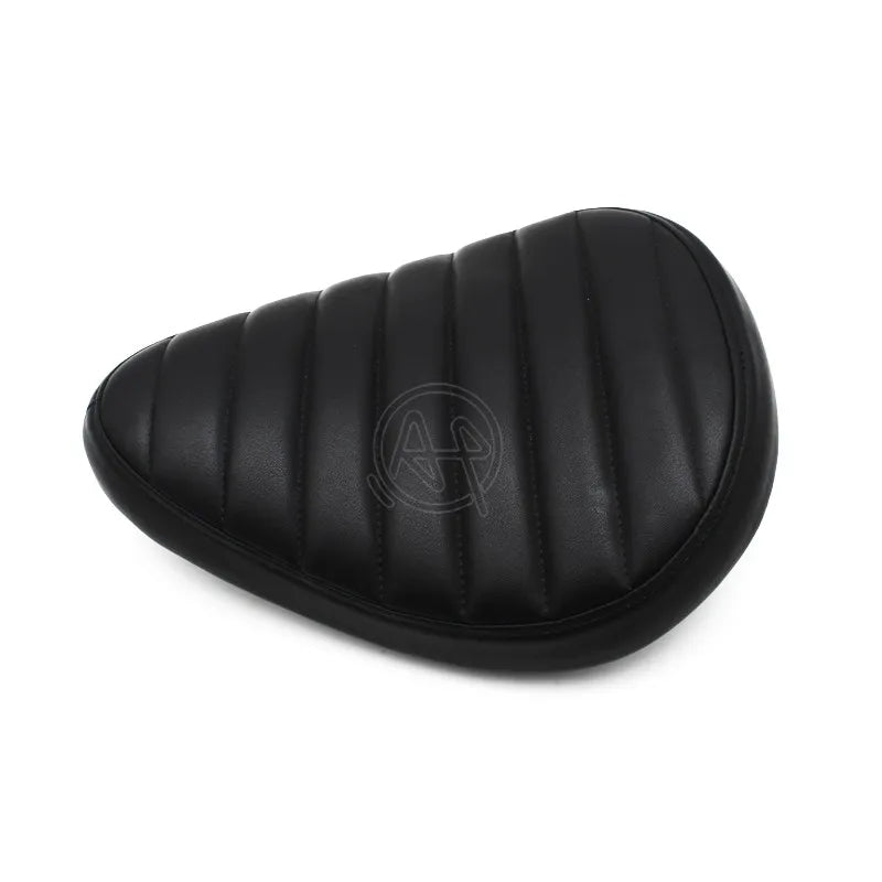 Motorcycle Retro Black Leather Solo Seat for Harley Custom Chopper Bobber Leather Saddle Seat