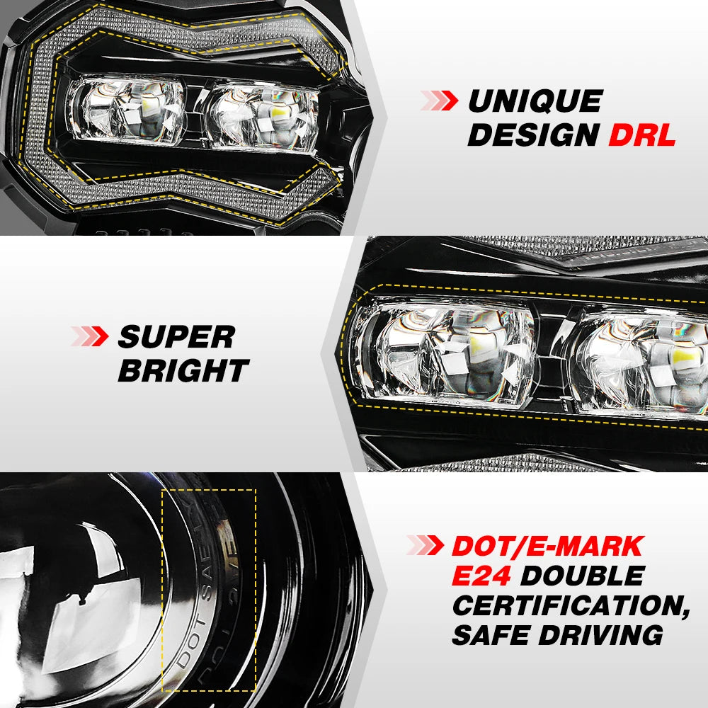 For BMW F650 700 800 GS F800GS ADV 2008-2018 E24 E-Mark Approved 110W Motorcycle LED Projector Headlight Assembly LED Spotlight