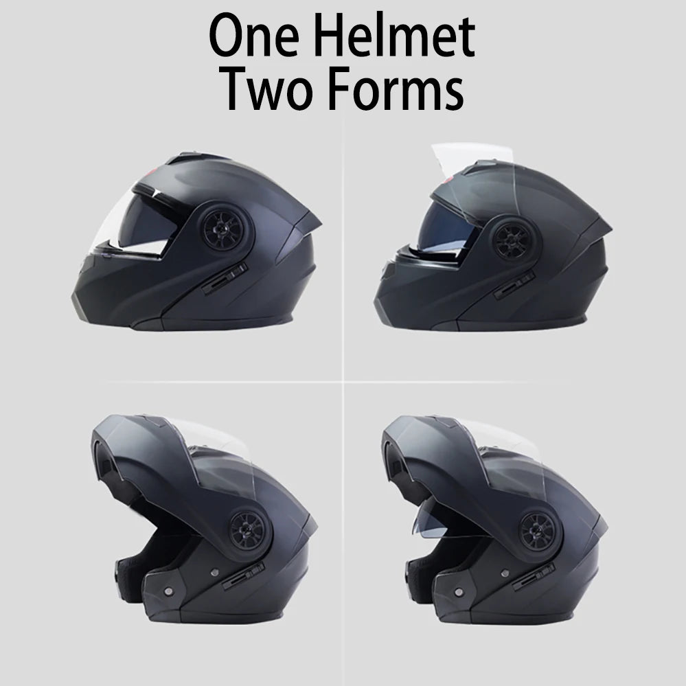 Bluetooth Men's Motorcycle Helmets Full Face Casco for Motorcycles Man Motocross Kask Flip up Casque De Moto  DOT Certified BLD