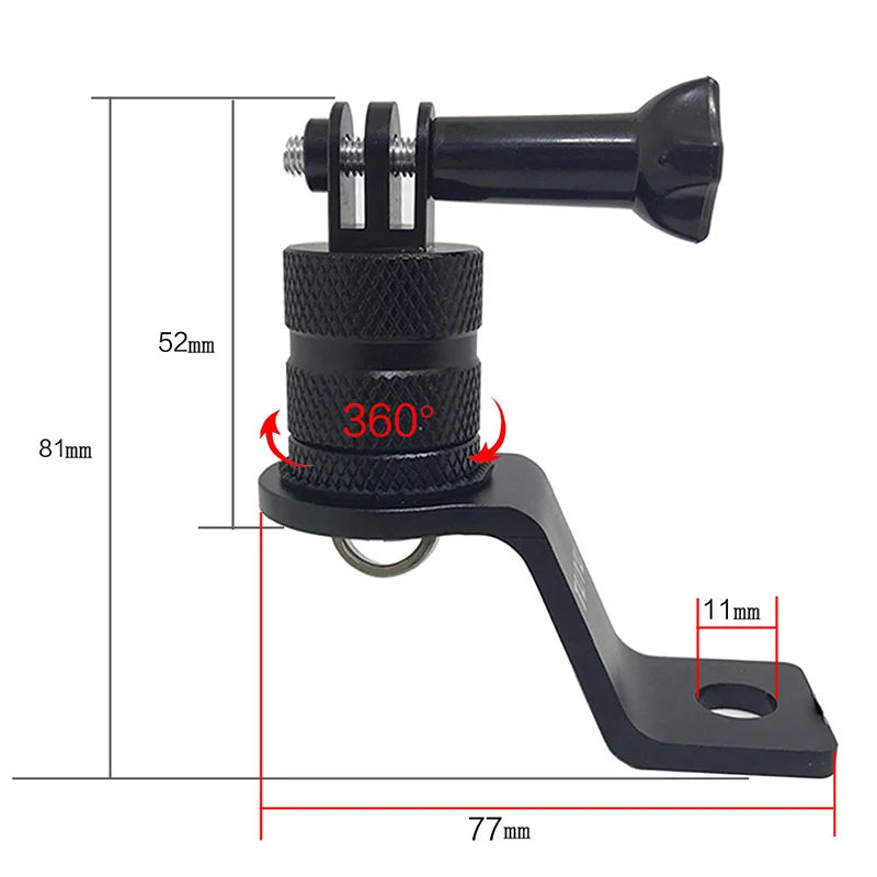 Motorcycle Aluminum 360 Rotate bracket Mount rearview mirror Supporter Ride for Gopro Hero 12 11 10 DJI OSMO Action 4 3 Insta360
