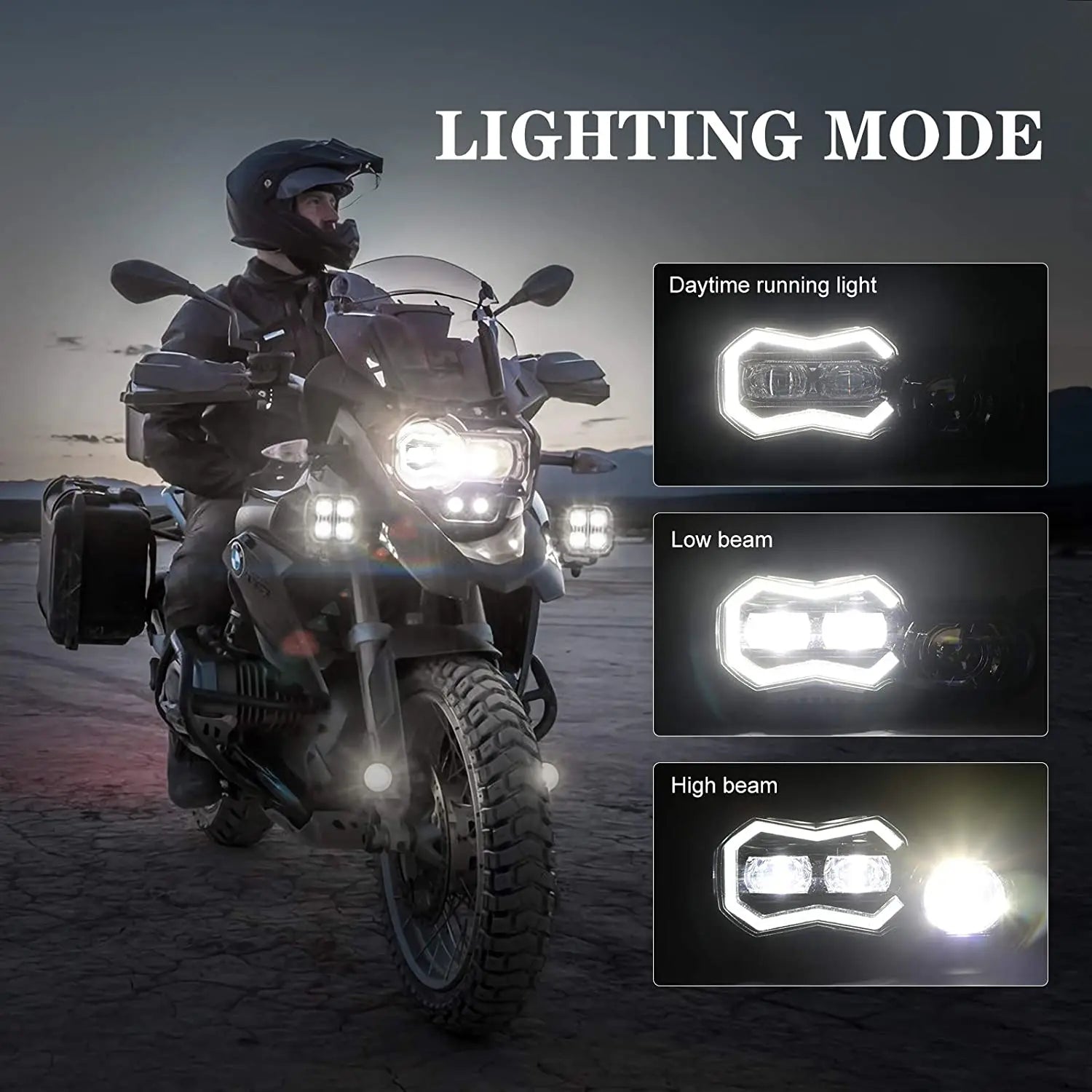 For BMW F650 700 800 GS F800GS ADV 2008-2018 E24 E-Mark Approved 110W Motorcycle LED Projector Headlight Assembly LED Spotlight