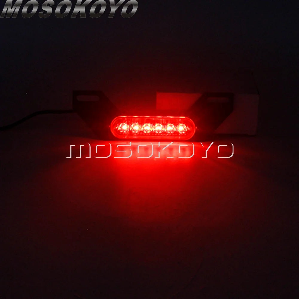 Universal Motorcycle Rear LED B6 License Plate Auxiliary Light Burst Flash Brake Tail Light For Harley Honda Suzuki Yamaha BMW