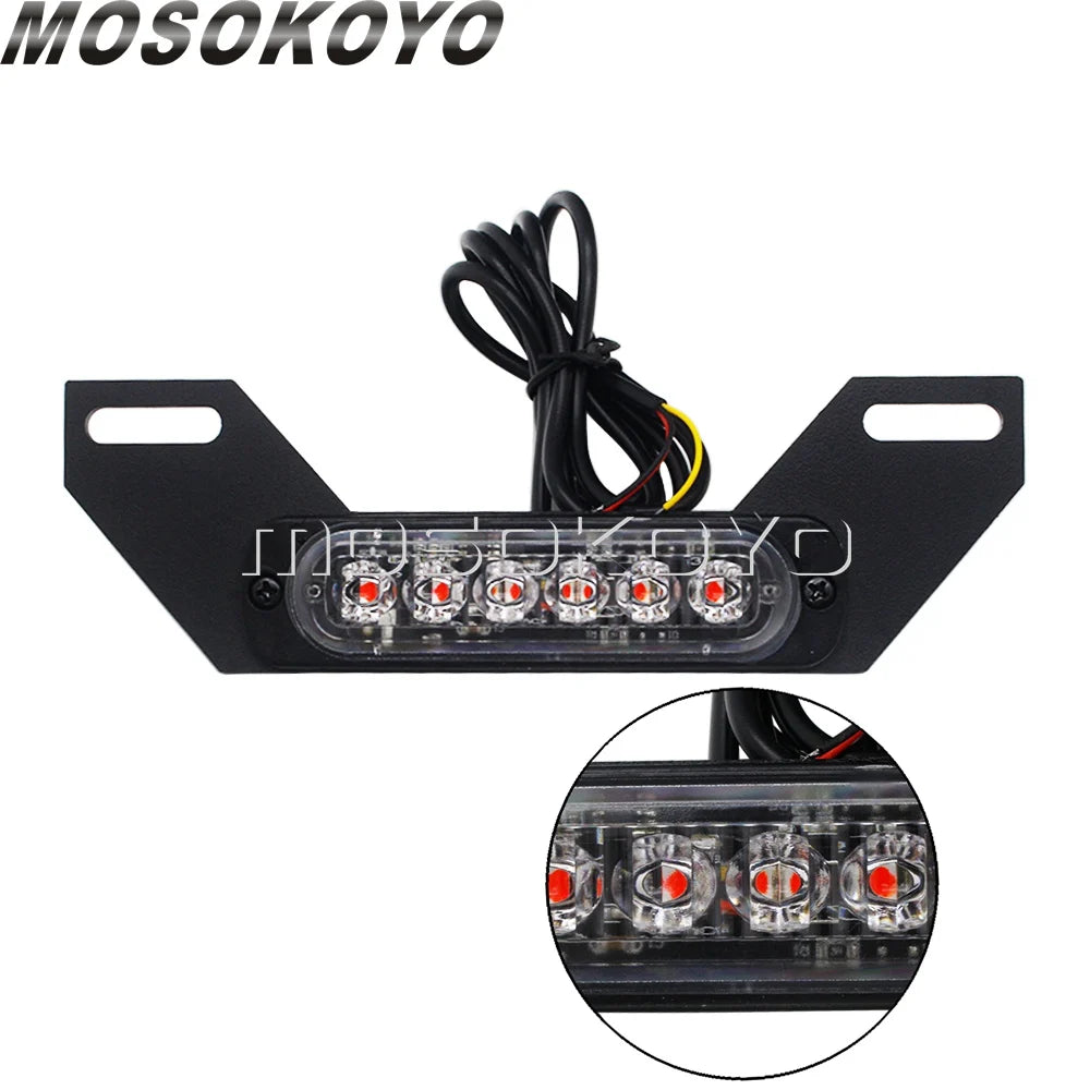 Universal Motorcycle Rear LED B6 License Plate Auxiliary Light Burst Flash Brake Tail Light For Harley Honda Suzuki Yamaha BMW