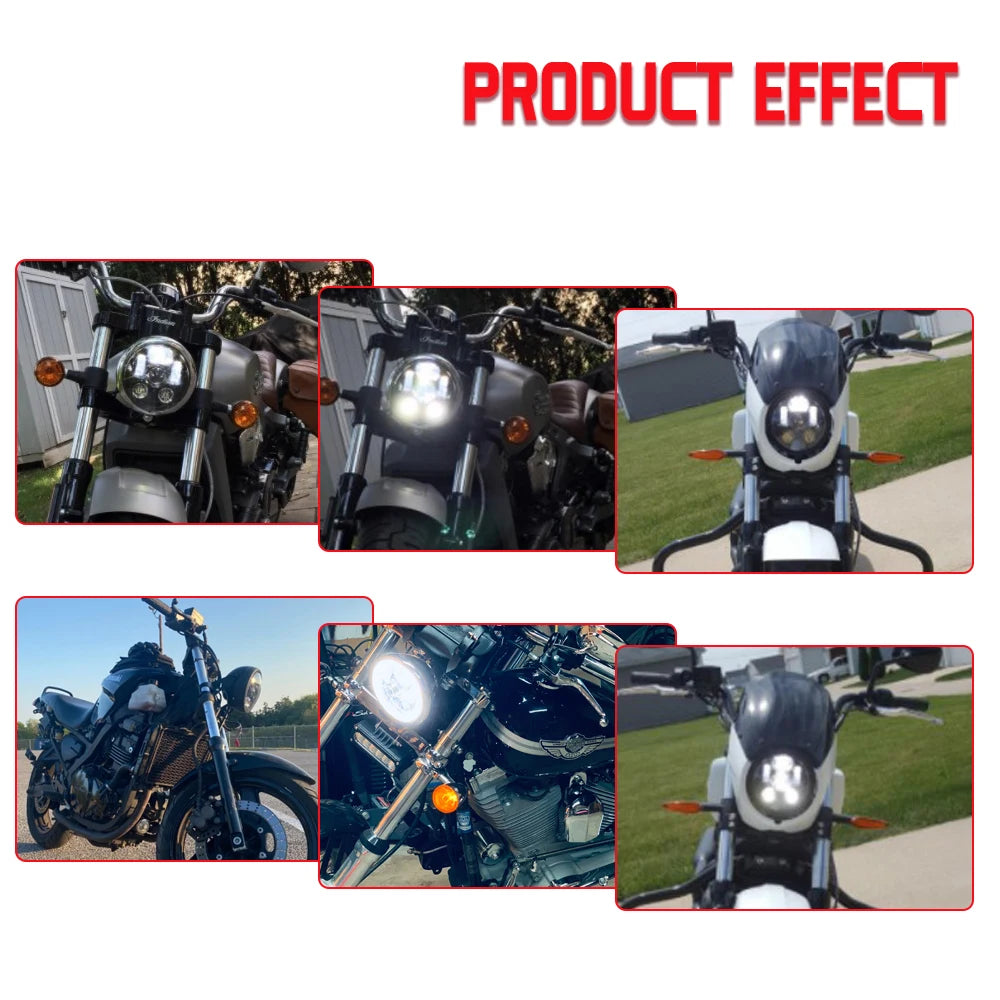 New Style 5.75 Inch LED Headlight 5 3/4" led DRL Waterproof Motorbike Headlights For Dyna Softail Sportster 883 XL883 FXCW