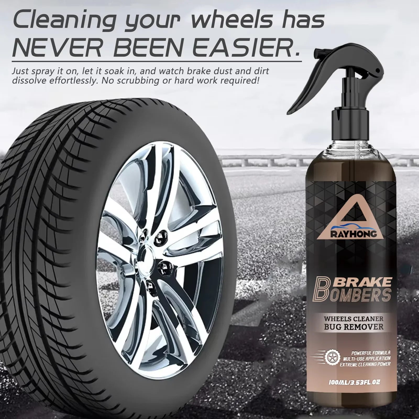 100ml Car Motorcycle Wheel Cleaner Spray Long Lasting Car Tire Brightener Tire Refurbishing Agent for Moto Detail Chemical Care