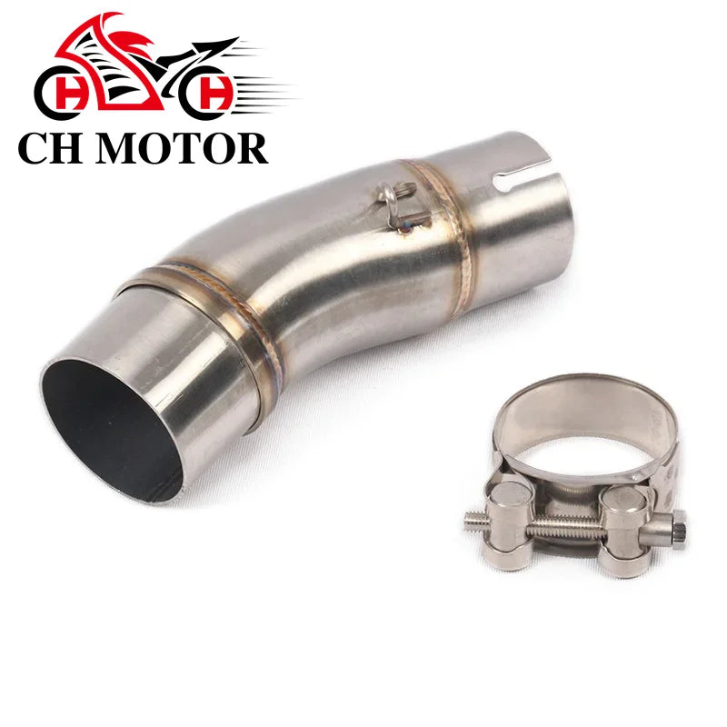 51mm Motorcycle Exhaust Pipe Middle Link Tubo de Escape Muffler System  For Kawasaki Ninja 400 Z400 Z250 2017-2021