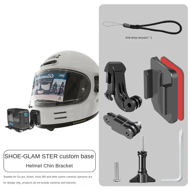 Premium Customized Motorcycle Helmet Aluminium Chin Action Camera Mounts for GoPro accessories for Shoei x14/z7/z8/air2/glamster