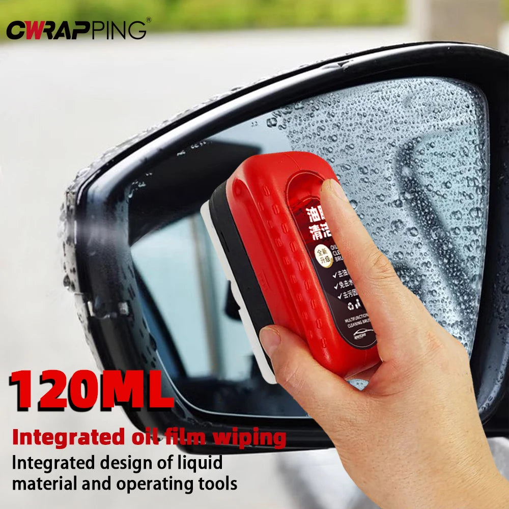 Motorcycle Rearview Mirror Glass Cleaning Brush Oil Film Remover Glass Front Dashboard Side Window Rearview Mirror Clean Agent