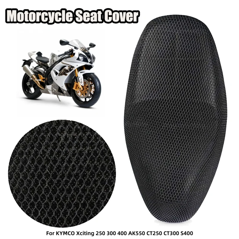 For KYMCO Xciting 250 300 400 AK550 CT250 CT300 S400 Summer 3D Mesh Motorcycle Seat Cover Sunscreen Breathable Scooter Electric