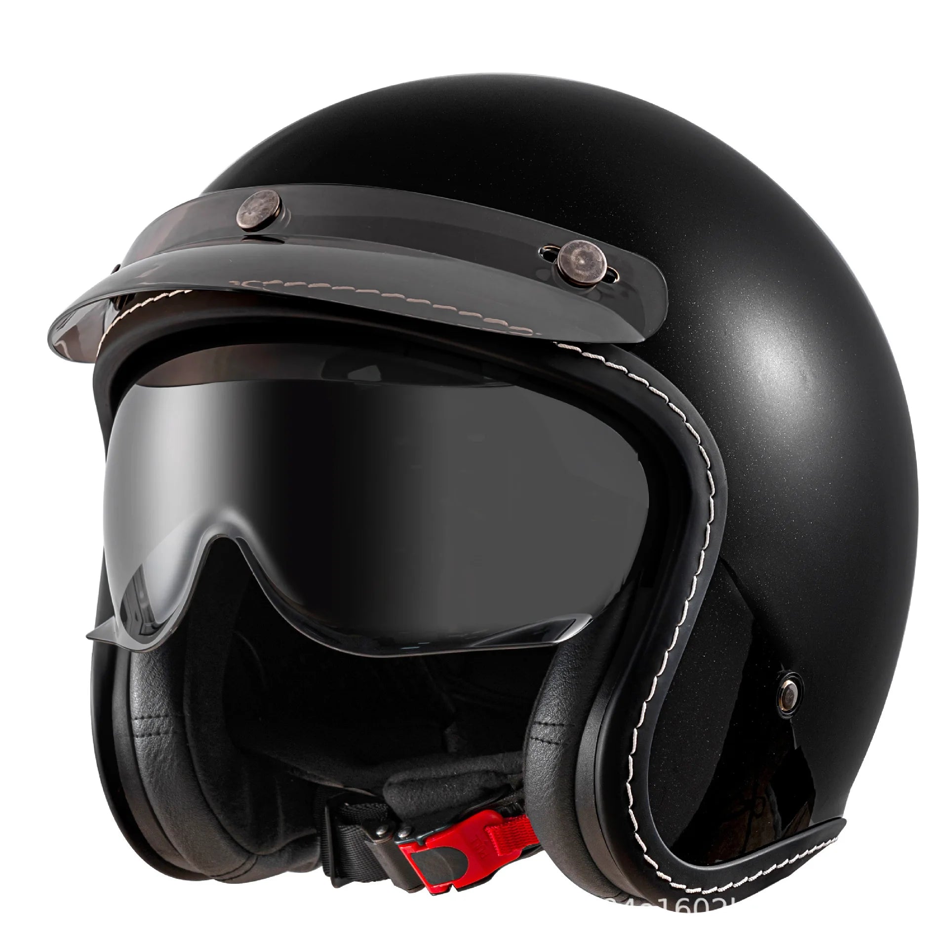 Retro 3/4 Open Face Motorcycle Helmet Unisex Dual Lens Sun Visor Lightweight Scooter Bike Riding Protective Helmet