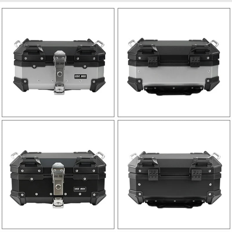 22L Motorcycle Universal Rear Top Case Moto Luggage Storage Tail Box Waterproof Motorcycle Trunk Key Lock Tool box Aluminum