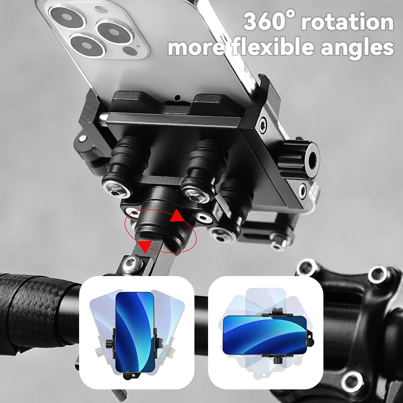 Quick Mount Secure Lock Bicycle Handlebar Phone Mount Metal Motorcycle Scooter MTB Bike Handlebar Phone Holder GPS Brackets