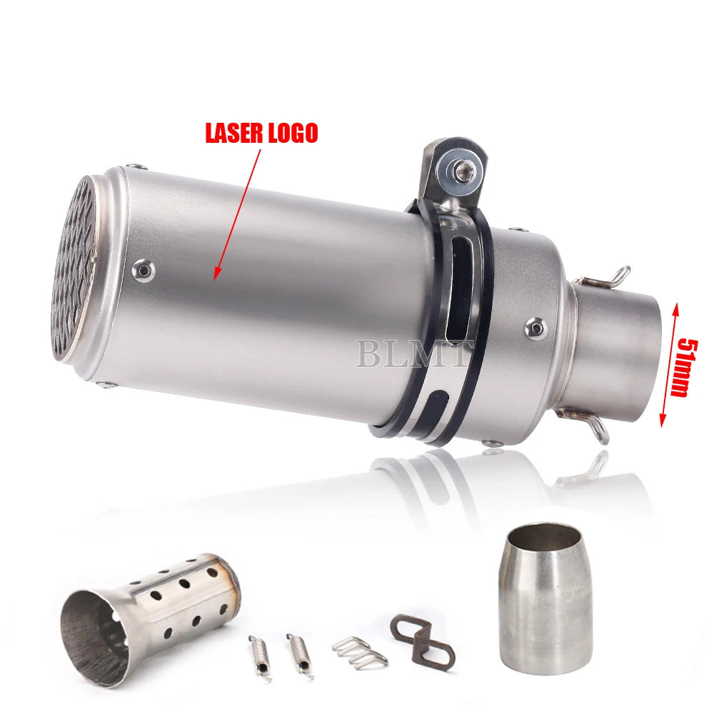 Universal 51/60mm motorcycle sc exhaust inox muffler carbon fiber exhaust with DB Killer for z900 R3 R25 MT07 MT09 R1 Z400 Z650
