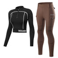 WOSAWE Women Motorcycle Jacket and Pant Set Summer Downhill Motorbike Crop Top Slim Fit Moto Racing Clothing