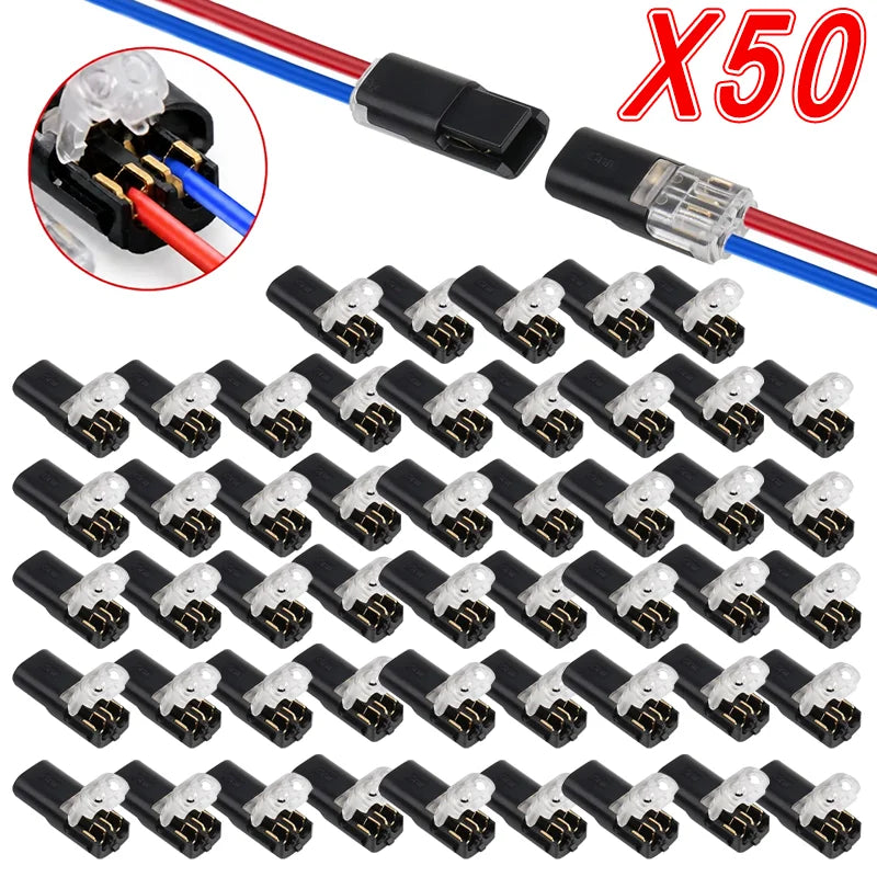 20/30/50/100 D2 Quick Wire Connector Solderless Push-in Terminal Block Electrical Cable Splice Connector for Home DIY Automotive