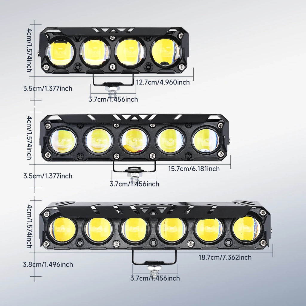 Motorcycle LED Spotlight Dual Color Hi/Low Beam Spot Fog Lamp For Jeep Truck Tractor SUV ATV 4x4 Offroad Driving Headlight 12V