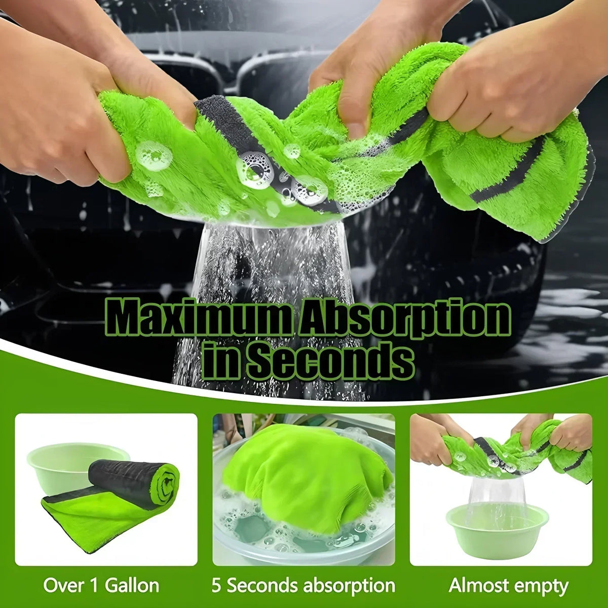 Microfiber Car Wash Towel Large Car Quick Drying Cloth Super Absorbent Car Window Cleaning Car Detailing Rags