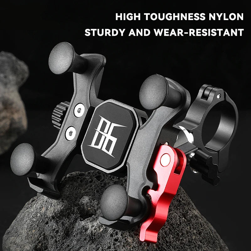 Motorcycle Bicycle Handlebar Cell Phone Holder Quick Mount Universal E-Bike Scooter Phone Mount for 4.7-7'' Mobile Devices
