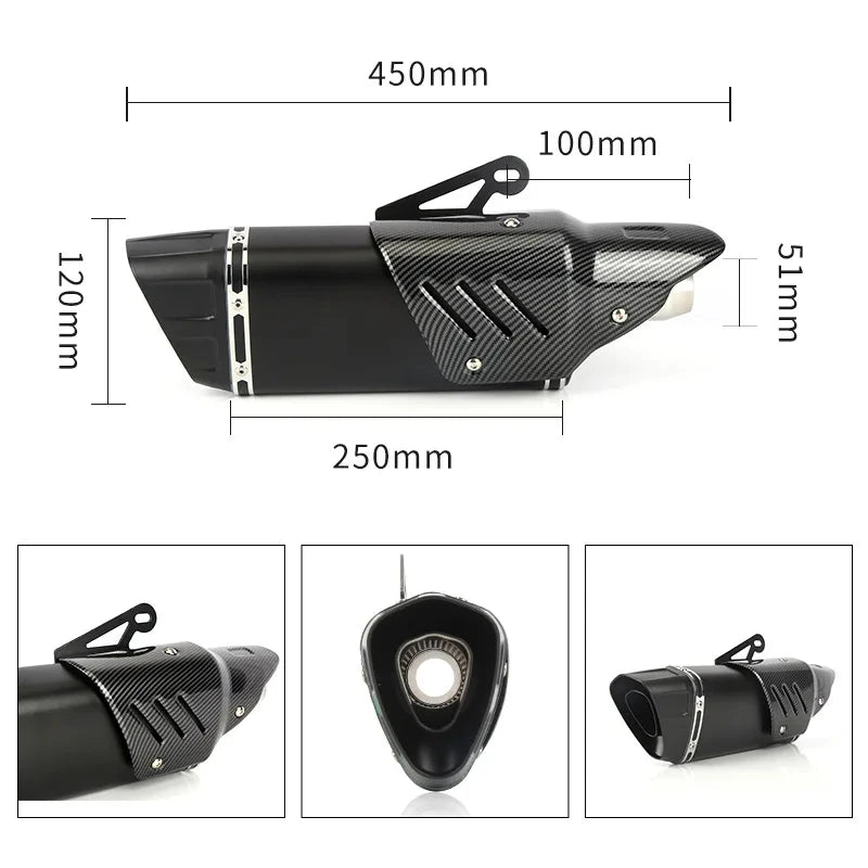 slip-on Motorcycle Exhaust Muffler Escapes Para Motos 51mm for Yamaha R6 R3 MT07 for KTM DUKE RC 390 Ninja Z400 high performance