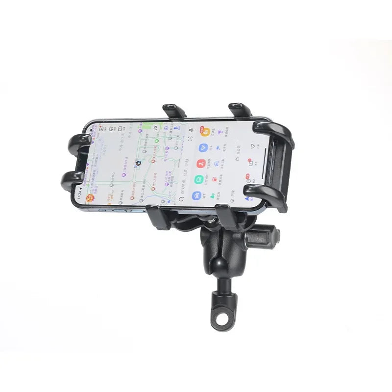 Universal Motorcycle Bike Phone Holder Aluminum Bicycle Riding Handlebar Clamp Rearview Mirror Navigation Bracket GPS Shockproof