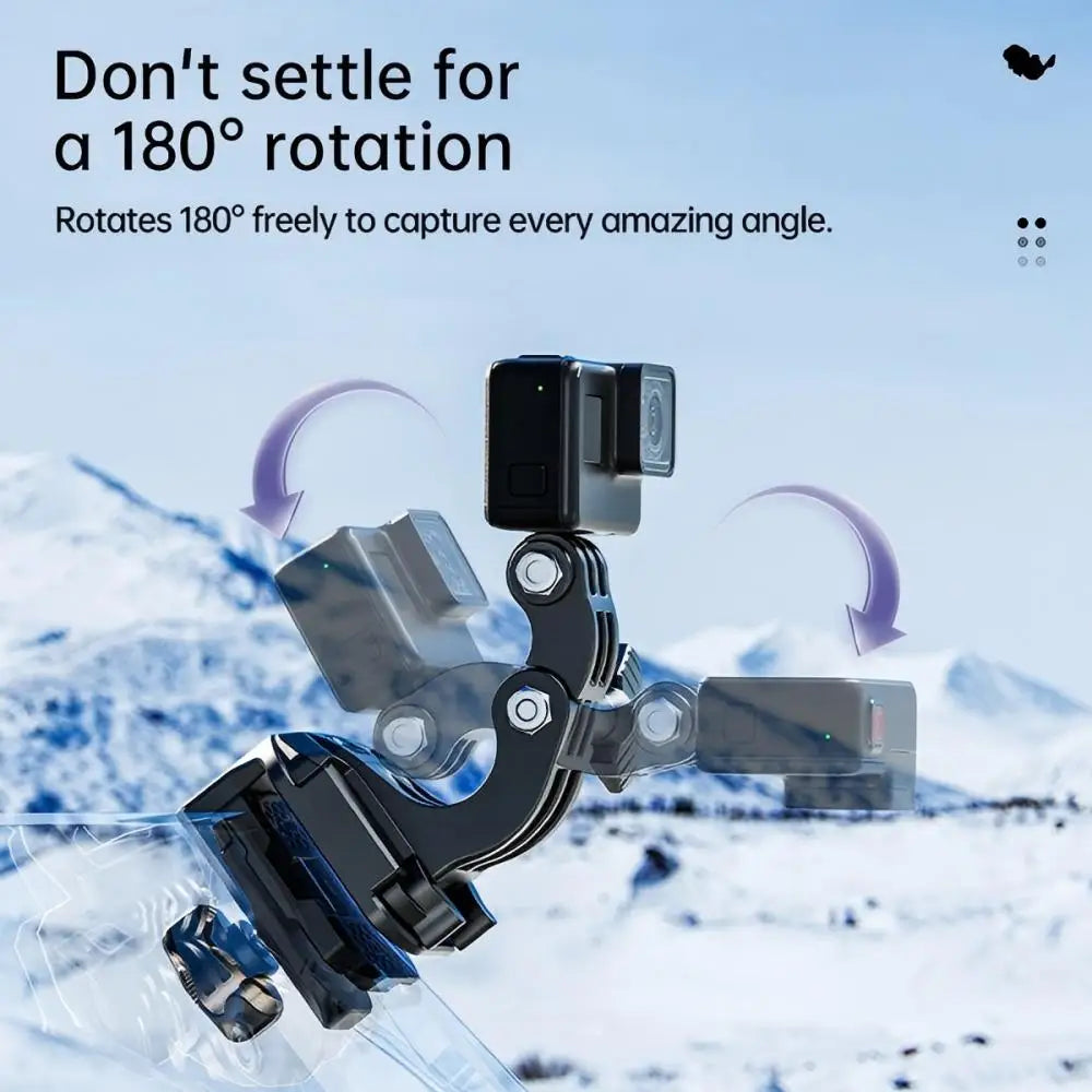 Kewig X2 Motorcycle Windshield Camera Mount Anti-Slip 180° Rotatable Aluminum Alloy Holder for GoPro DJI Insta360 Action Camera
