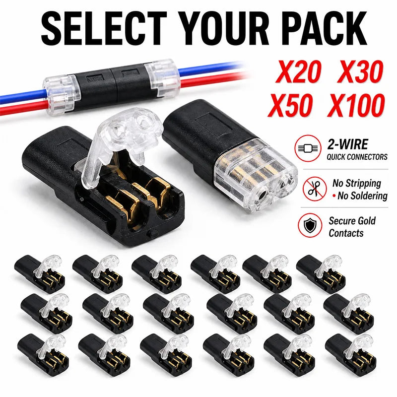 20/30/50/100 D2 Quick Wire Connector Solderless Push-in Terminal Block Electrical Cable Splice Connector for Home DIY Automotive