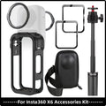Accessories Set for Insta360 X6 Lens Guard Screen Protector Storage Bag Silicone Case Lens Cap Protective Frame for Insta 360 X6