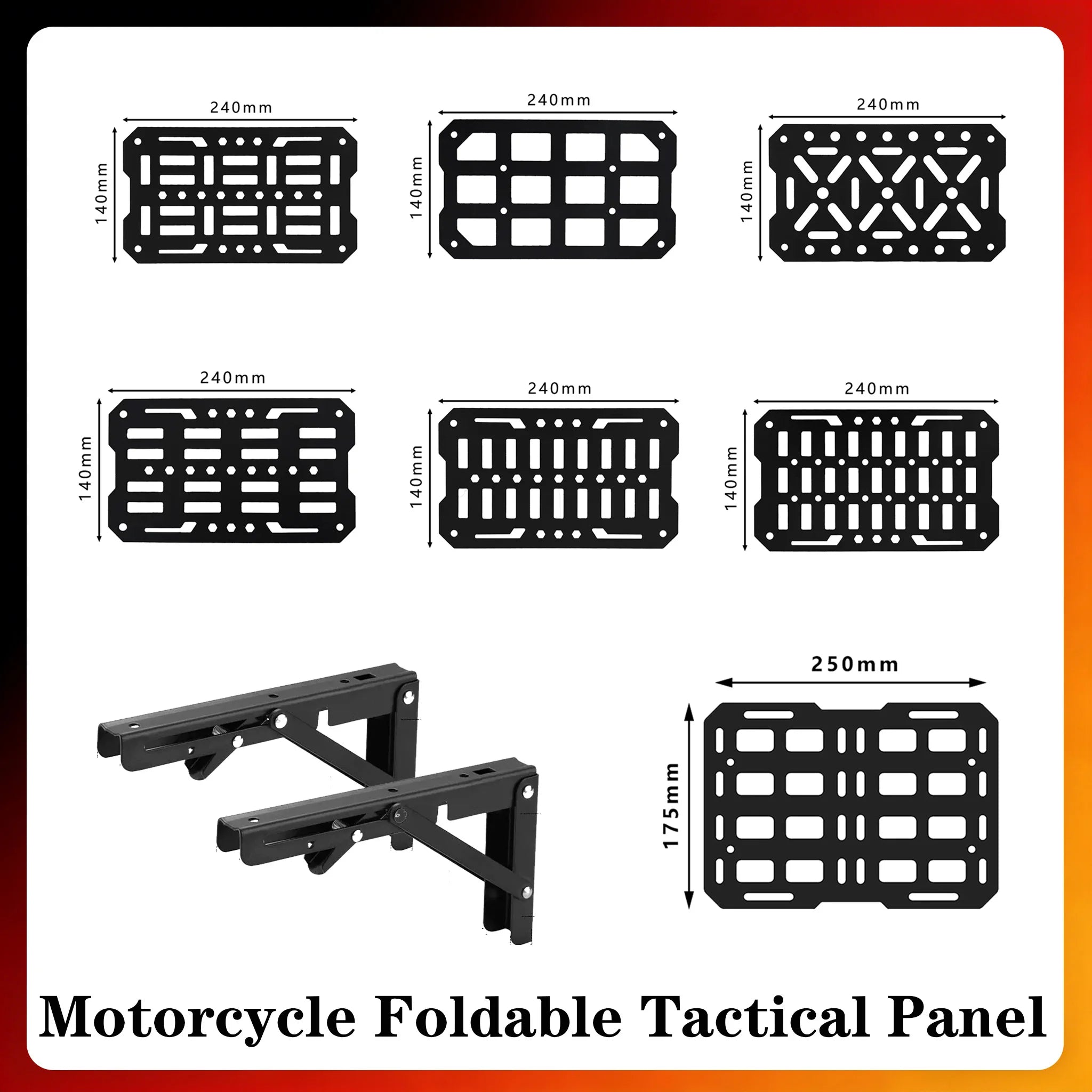 Motorcycle Folding Molle Panel 28L 36L 45L 55L 65L 80L 100L Trunk Tail Box Side Panel Tactical Expand Modular Organizer Storage
