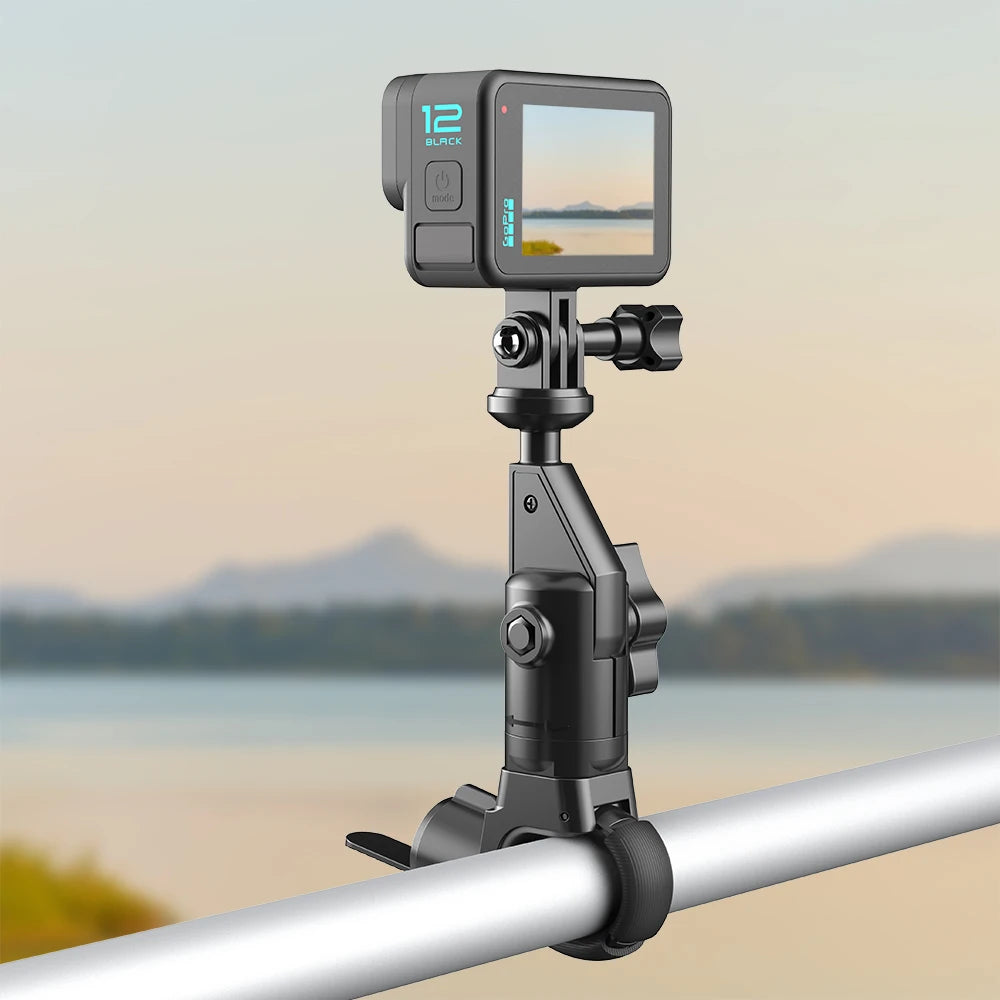 Camera Clamp Mount Bike Motorcycle Handlebar Holder, Pipes of any shape can all be installed 360 Ball Join for GoPro  DJI